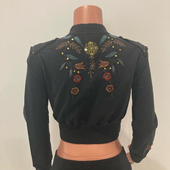 Tokyo Denim Bank ~ Black Embroidered Zip Up Jogging Suit Medium - Picture 12 of 16